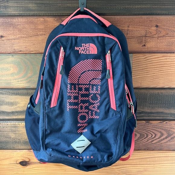 The North Face Navy and Pink Backpack - Picture 1 of 8